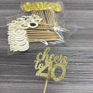 Cheers to 40 (2 packs) party cupcake toppers good glitter color all new